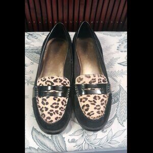 Anne Klein leopard and patent loafers 7.5